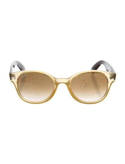 Pre-owned Ray Ban Cat-eye Gradient Sunglasses In Brown/yellow