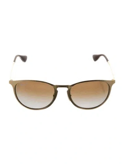 Pre-owned Ray Ban Cat-eye Gradient Sunglasses In Gold