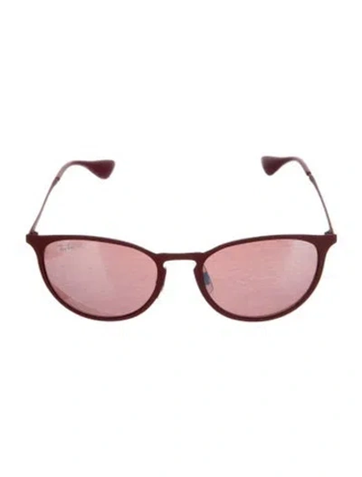 Pre-owned Ray Ban Cat-eye Mirrored Sunglasses In Red