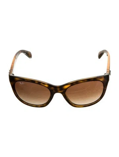 Pre-owned Ray Ban Cat-eye Tinted Sunglasses In Brown