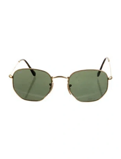 Pre-owned Ray Ban Cat-eye Tinted Sunglasses In Gold