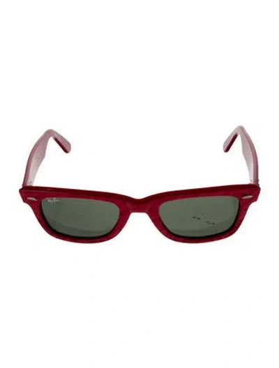 Pre-owned Ray Ban Cat-eye Tinted Sunglasses In Red