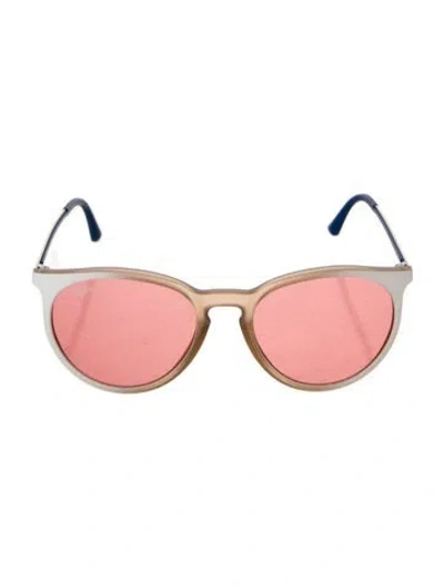Pre-owned Ray Ban Cat-eye Tinted Sunglasses In White