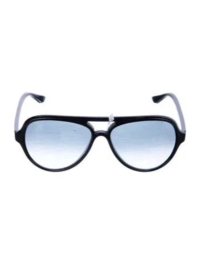 Pre-owned Ray Ban Cats 5000 Aviator Sunglasses In Black
