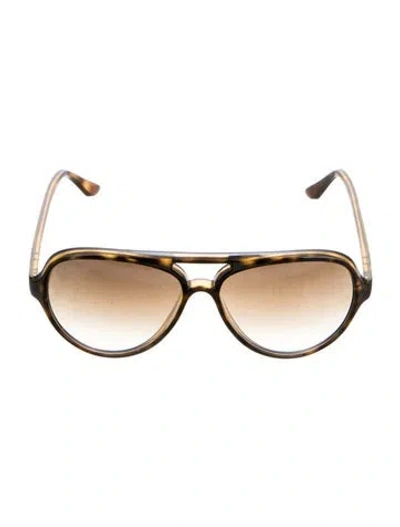 Pre-owned Ray Ban Cats 5000 Aviator Sunglasses In Brown