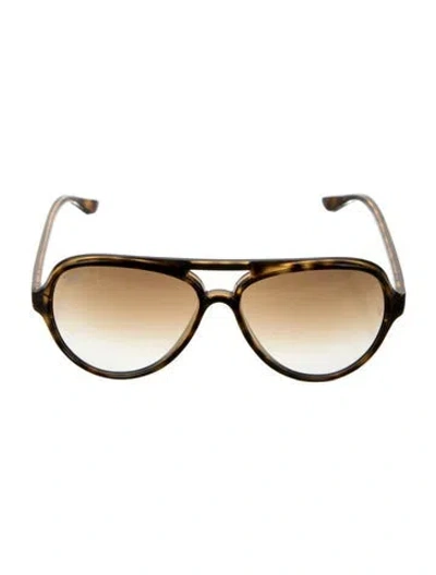 Pre-owned Ray Ban Cats 5000 Classic Oversize Sunglasses In Brown