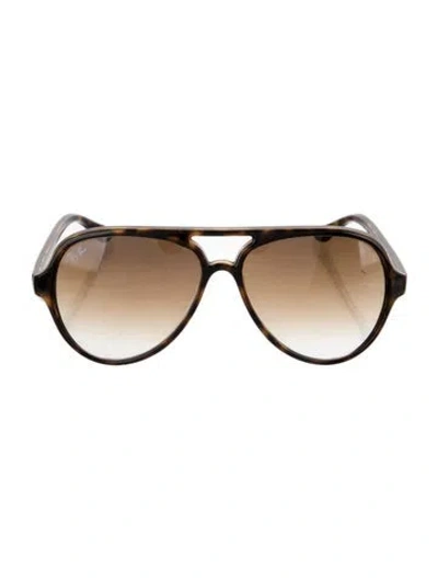 Pre-owned Ray Ban Cats5000 Round Sunglasses In Brown