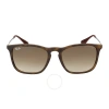 Ray Ban Chris Brown Gradient Square Unisex Sunglasses Rb4187 856/13 54 In Brown