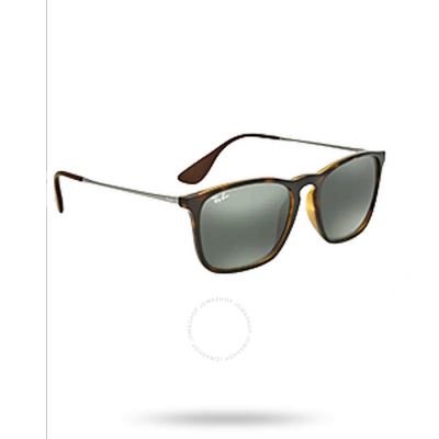 Ray Ban Chris Green Classic Rectangular Unisex Sunglasses Rb4187 710/71 54 In Green / Gun Metal / Gunmetal / Tortoise