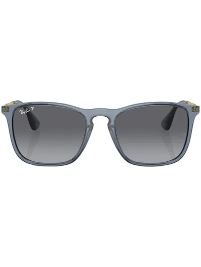 Ray Ban Chris Square-frame Sunglasses In Transparent_blue_grey