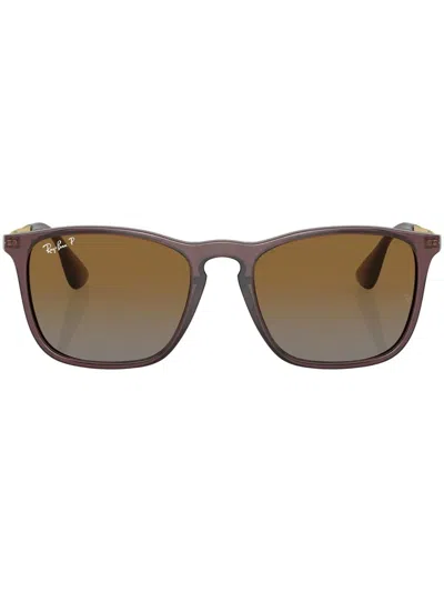 Ray Ban Chris Wayfarer-frame Sunglasses In Transparent_brown_brown