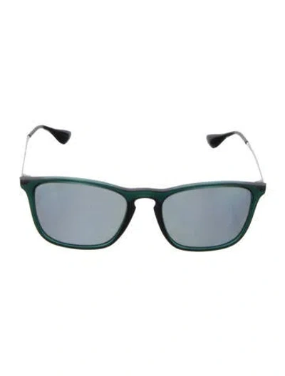 Pre-owned Ray Ban Chris Wayfarer Sunglasses In Green