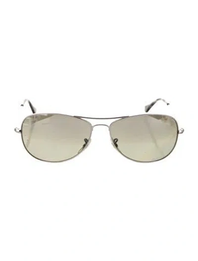Pre-owned Ray Ban Chromance Aviator Aviator Sunglasses In Silver