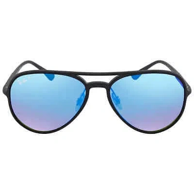 Pre-owned Ray Ban Chromance Blue Gradient Mirror Aviator Unisex Sunglasses Rb4320ch 601sa1