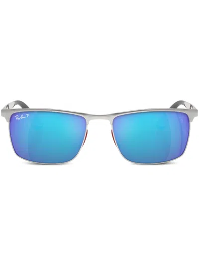 Ray Ban Chromance Sonnenbrille Mit Logo-schild In Silver