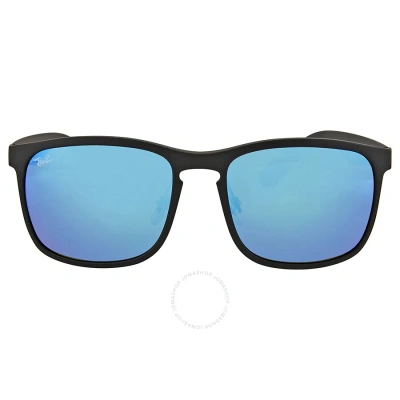 Ray Ban Chromance Polarized Blue Mirror Square Unisex Sunglasses Rb4264 601sa1 58 In Black / Blue