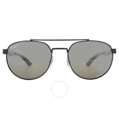 Ray Ban Chromance Polarized Grey Pilot Unisex Sunglasses Rb3736ch 002/5j 56 In Black