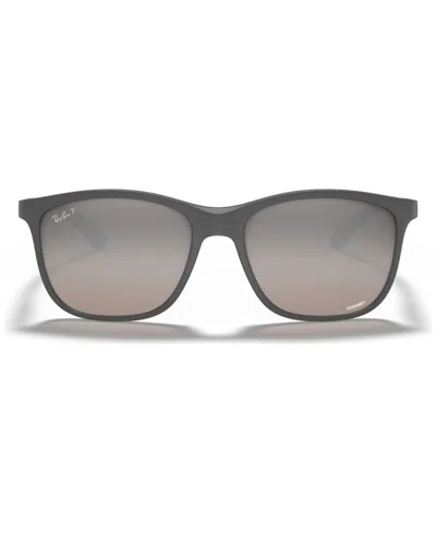 Ray Ban Chromance Polarized Sunglasses, Rb4330ch 56 In Sand Grey,grey Mir Grey Gradient Polar
