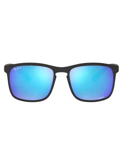Ray Ban Eckige Chromance Sonnenbrille In Schwarz