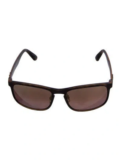 Pre-owned Ray Ban Chromance Square Sunglasses In Brown