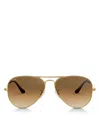 Ray Ban Ray-ban Classic Aviator Sunglasses, 55mm In Gold/crystal Brown Gradient