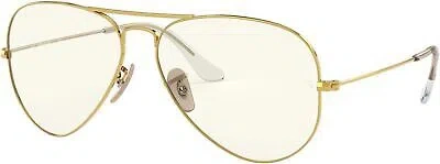 Pre-owned Ray Ban Ray-ban Classic Aviator Sunglasses, Gold Grey Photochromic, 55mm In Gray
