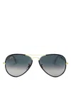 Ray Ban Ray-ban Unisex Classic Brow Bar Aviator Sunglasses, 58mm In Black And Gold/gray