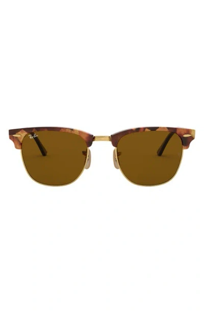 Ray Ban Classic Clubmaster 49mm Square Sunglasses In Lite Hava