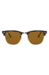 Ray Ban Clubmaster 51mm Sunglasses In Shiny Havana/ Brown