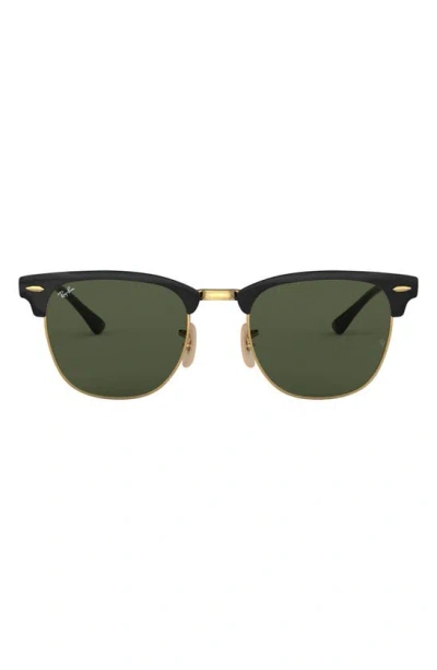 Ray Ban Clubmaster 51mm Sunglasses In Black Gold