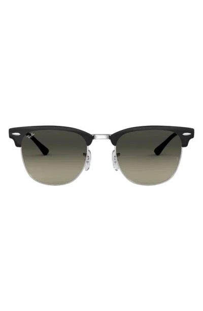Ray Ban Clubmaster 51mm Sunglasses In Silver/ Black/ Grey Gradient