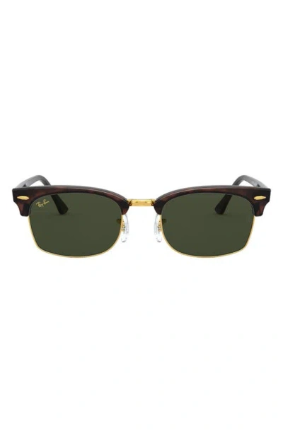 Ray Ban Clubmaster 52mm Rectangular Sunglasses In Dark Tortoise