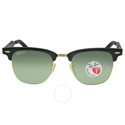 Ray Ban Clubmaster Aluminum Polarized Green Classic G-15 Unisex Sunglasses Rb3507 136/n5 51 In Aluminum  / Black / Green