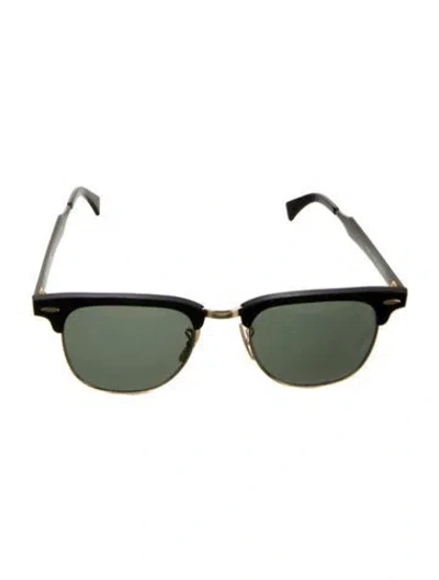 Pre-owned Ray Ban Clubmaster Aluminum Wayfarer Sunglasses In Black