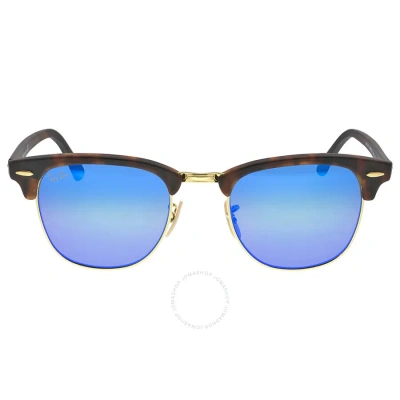 Ray Ban Clubmaster Blue Flash Unisex Sunglasses Rb3016 114517 51 In Grey Mirrored Blue