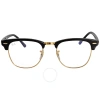 Ray Ban Clubmaster Blue-light Clear Unisex Sunglasses Rb3016 901/bf 51 In Black / Blue