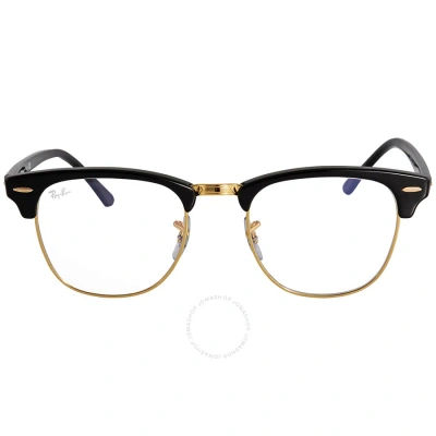 Ray Ban Clubmaster Blue-light Clear Unisex Sunglasses Rb3016 901/bf 51 In Black / Blue
