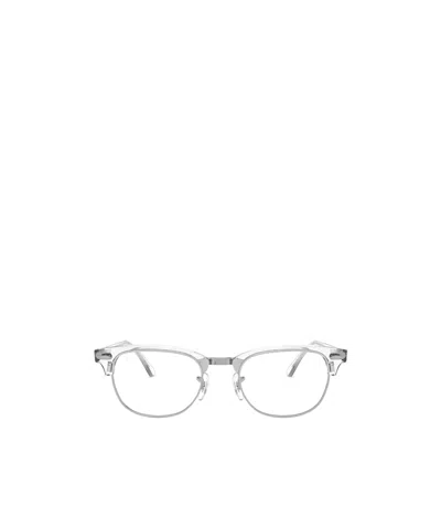 Ray Ban Ray-ban Clubmaster Browline Frame Glasses In White