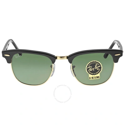 Ray Ban Clubmaster Classic Green Unisex Sunglasses Rb3016 W0365 49 In Black / Green