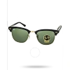 Ray Ban Clubmaster Classic Green Unisex Sunglasses Rb3016 W0365 51 In Black