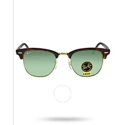 Ray Ban Clubmaster Classic Green Unisex Sunglasses Rb3016 W0366 51 In Tortoise / Green
