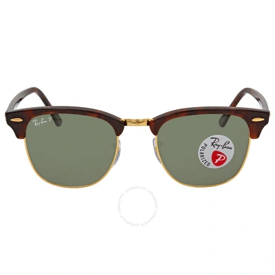 Ray Ban Clubmaster Classic Polarized Green Classic G-15 Unisex Sunglasses Rb3016 990/58 51 In Red   / Green