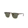 Ray Ban Sunglasses Unisex Clubmaster Classic - Red Havana Frame Green Lenses Polarized 55-21 In Red Havana