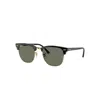 Ray Ban Sunglasses Unisex Clubmaster Classic - Black Frame Green Lenses Polarized 55-21 In Black