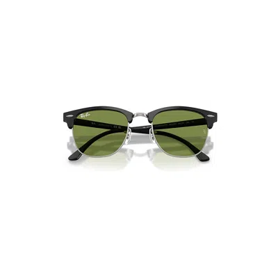 Ray Ban Clubmaster Classic Sunglasses Matte Black Frame Green Lenses 55-19