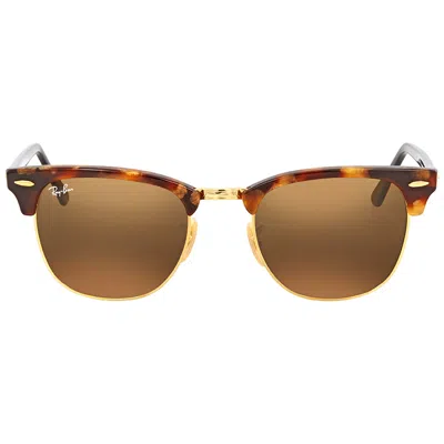 RAY BAN RAY BAN CLUBMASTER FLECK BROWN CLASSIC B-15 SQUARE UNISEX SUNGLASSES RB3016 1160 51