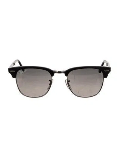 Pre-owned Ray Ban Clubmaster Folding Wayfarer Sunglasses In Black