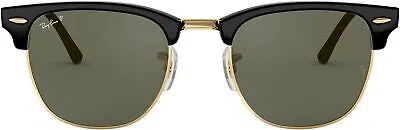 Pre-owned Ray Ban Ray-ban Clubmaster Low Bridge Fit Square Sunglasses In Green