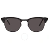 Ray Ban Clubmaster Marble Dark Grey Square Unisex Sunglasses Rb3016 1305b1 51 In Black / Dark / Grey