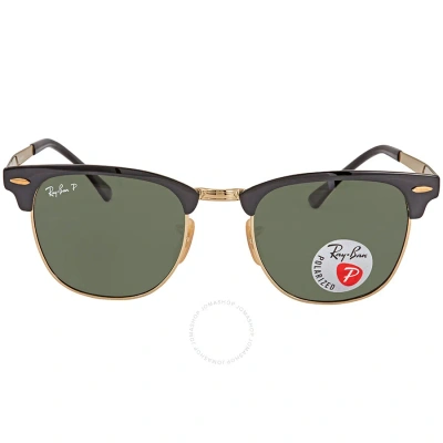 Ray Ban Clubmaster Metal Polarized Green Classic G-15 Square Unisex Sunglasses Rb3716 187/ 58 51